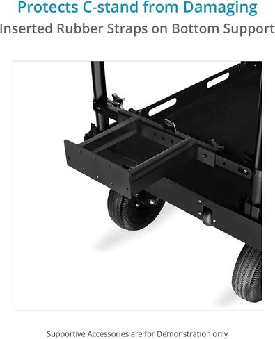 PROAIM C-Stand Holder for Victor & Atlas Video Camera Production Carts. Holds up to 4 C-Stands, Secure with 30kg/66lb Payload. with Rubber Straps Protects from Damage in Saudi Arabia