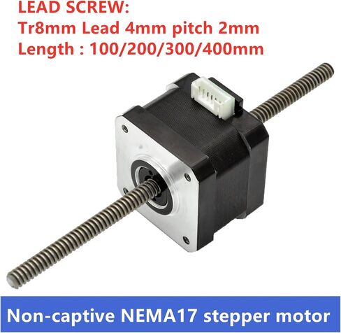 NEMA 17 Non-Captive Stepper Electronic Starter with Tr8*4 Lead Screw Length 100mm 200mm 300mm 400mm(300mm Tr8 Lead 4) in Saudi Arabia