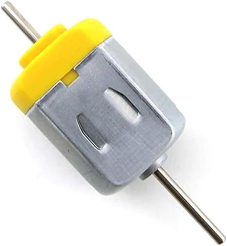DC 1.5V-12V 130 Carbon Brush Electronic Starter Double Shaft 3000-7000RPM DIY Toy Model Small Electronic Starter Wind Generator Making Accessories(Silver Back Motor) in Saudi Arabia