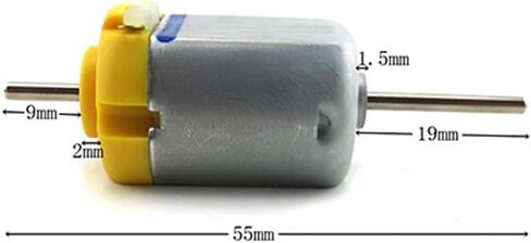 DC 1.5V-12V 130 Carbon Brush Electronic Starter Double Shaft 3000-7000RPM DIY Toy Model Small Electronic Starter Wind Generator Making Accessories(Silver Back Motor) in Saudi Arabia