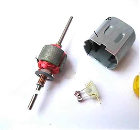 DC 1.5V-12V 130 Carbon Brush Electronic Starter Double Shaft 3000-7000RPM DIY Toy Model Small Electronic Starter Wind Generator Making Accessories(Silver Back Motor) in Saudi Arabia