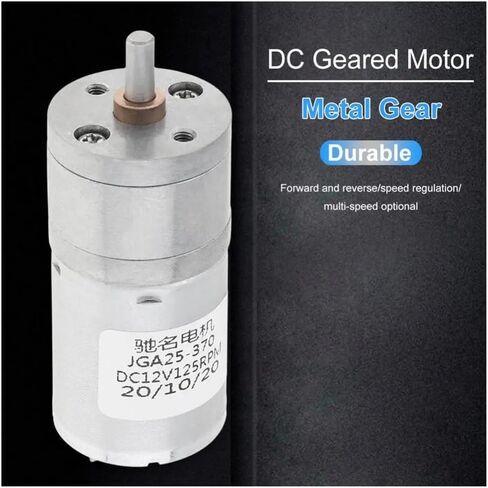 Geared Electronic Starter JGA25-370 DC Electronic Starter 3-24V High Torque Gear Reducer 12RPM 125RPM Electronic Starter for Robot/Smart Car Machinery Tools(125RPM) in Saudi Arabia