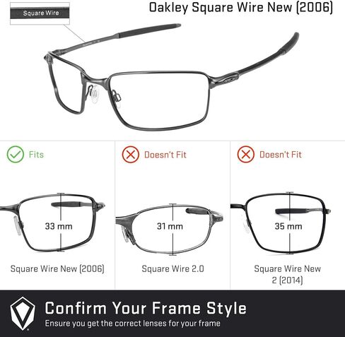عدسات استبدال Revant لـ Oakley Square Wire New (2006) نظارة شمسية وخيارات مستقطبة ومكافحة الخدش ومقاومة التأثير in Saudi Arabia