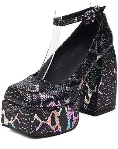 Platform Heels For Women Strappy Block Chunky High Heels Open Toe Ankle Strap Sandals Fashion Lace Up Wedding Party Evening Prom Dance Dress Shoes in Saudi Arabia