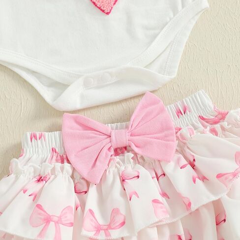 Newborn Baby Girl Clothes Bow Embroidered Long Sleeve Romper Bodysuit Ruffled Shorts Set Cute Fall Winter Outfits in Kuwait