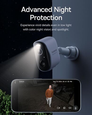 Baseus N1 2-Cam Kit مع لوحة شمسية 3W in Saudi Arabia