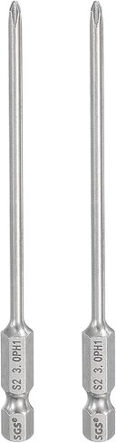 HARFINGTON 2pcs #2 Phillips Screwdriver Bit PH2 1/4" Hex Shank 4" (100mm) Long 0.2" Rod Magnetic Cross Head Drill Bits S2 Steel Industrial Screw Driver for Power Screwdrivers Drills, Silver in Saudi Arabia