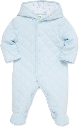 Little Me Clothes for Baby Boys' and Girls' Organic Cotton Quilted Velour Pram Snowsuit with Fold-Over Mitts, NB to 9 Months in Saudi Arabia