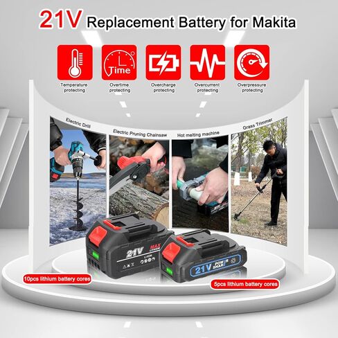 21V Rechargeable Lithium Battery and Battery Adapter Replacement Battery for Power Tool with Battery Level Indicator in Saudi Arabia