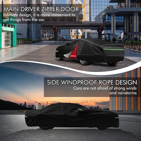 Car Cover for Honda CRV 1997-2025, Toyota RAV4 1996-2025, 210D Outdoor Waterproof UV Protection, Rain Sun Snow Protector with Cotton Layer, Zipper Door, Reflective Strip, Storage Bag in Kuwait