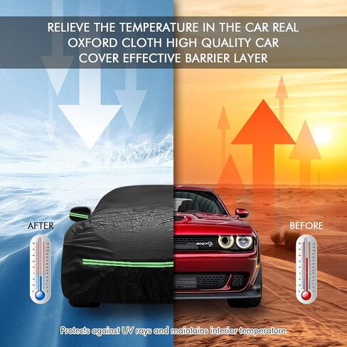 Car Cover for Honda CRV 1997-2025, Toyota RAV4 1996-2025, 210D Outdoor Waterproof UV Protection, Rain Sun Snow Protector with Cotton Layer, Zipper Door, Reflective Strip, Storage Bag in Kuwait