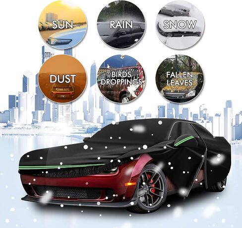 Car Cover for Honda CRV 1997-2025, Toyota RAV4 1996-2025, 210D Outdoor Waterproof UV Protection, Rain Sun Snow Protector with Cotton Layer, Zipper Door, Reflective Strip, Storage Bag in Kuwait