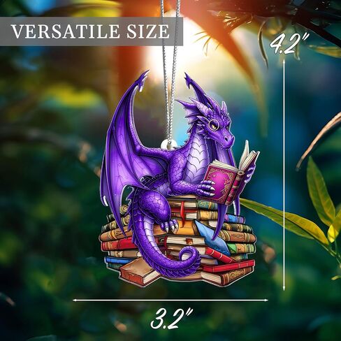 Book Dragon Ornament Lovers Homes ، فريدة من نوعها عيد الميلاد الحلي الرابعة الجناح الرابع ، DND ، هدايا Acotar Bookish للنساء ، ديكور الأشجار تحت عنوان الخيال للقراء ، NOURM (STIRSTAIN) in Saudi Arabia