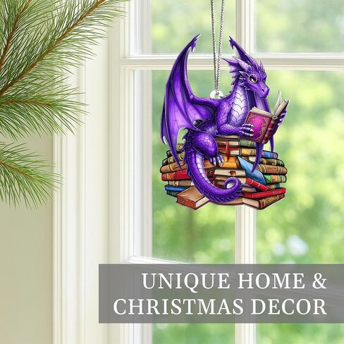 Book Dragon Ornament Lovers Homes ، فريدة من نوعها عيد الميلاد الحلي الرابعة الجناح الرابع ، DND ، هدايا Acotar Bookish للنساء ، ديكور الأشجار تحت عنوان الخيال للقراء ، NOURM (STIRSTAIN) in Saudi Arabia