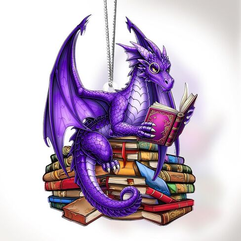 Book Dragon Ornament Lovers Homes ، فريدة من نوعها عيد الميلاد الحلي الرابعة الجناح الرابع ، DND ، هدايا Acotar Bookish للنساء ، ديكور الأشجار تحت عنوان الخيال للقراء ، NOURM (STIRSTAIN) in Saudi Arabia
