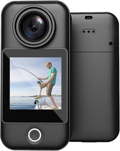 4K 30FPS Action Camera, 5G/2.4G WiFi Sports Camera with 1.33 Inch Touch Control Screens 154 Wide Angle Lens 6 Axis Gyro Stabilization for Cycling, Autorcycle (Black) in Kuwait