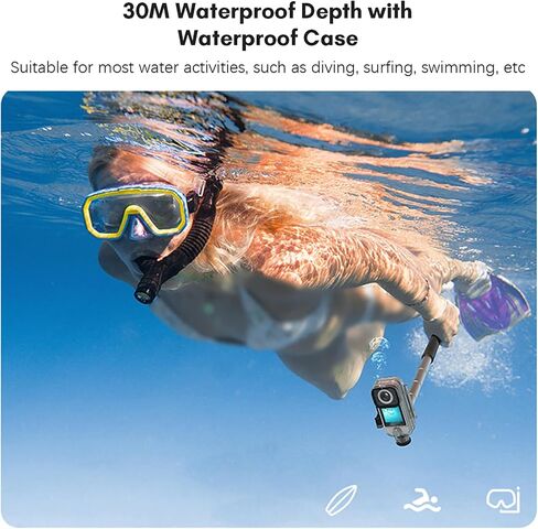 4K 30FPS Action Camera, 5G/2.4G WiFi Sports Camera with 1.33 Inch Touch Control Screens 154 Wide Angle Lens 6 Axis Gyro Stabilization for Cycling, Autorcycle (Black) in Kuwait