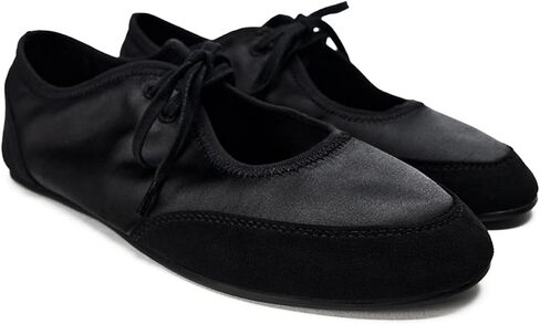 Lace Up Ballet Flats for Women Cute Tied Bow Round Toe Mary Jane Flats Comfortable Slip On Ballerina Shoes in Saudi Arabia