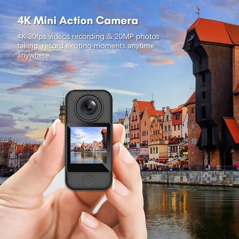 4K 30FPS Action Camera, 5G/2.4G WiFi Sports Camera with 1.33 Inch Touch Control Screens 154 Wide Angle Lens 6 Axis Gyro Stabilization for Cycling, Autorcycle (Black) in Saudi Arabia