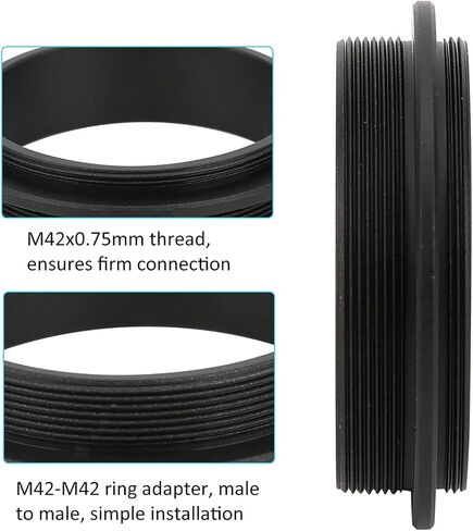 Zerodis Telescope Mount Adapter Hoop Photo Adapters Male - to - Male Aluminum Alloy Telescope Mount Coupling Filter for Ensures Firm Connection in Saudi Arabia