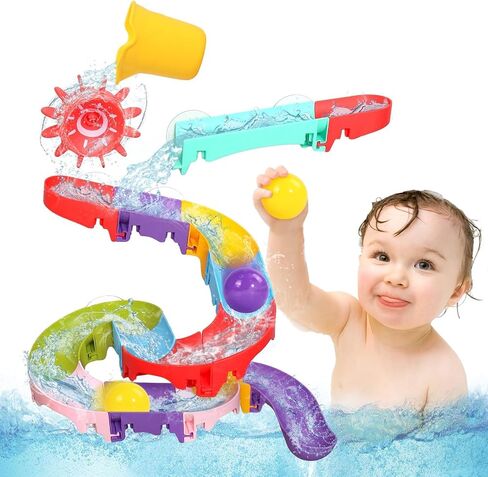Bath Toys for Kids Water Toys, DIY Slippery Slide Track Fun Kids Swimming Toy, Christmas Birthday Gift for Boys Girls Swimming Time DIY Bath Toy in Saudi Arabia