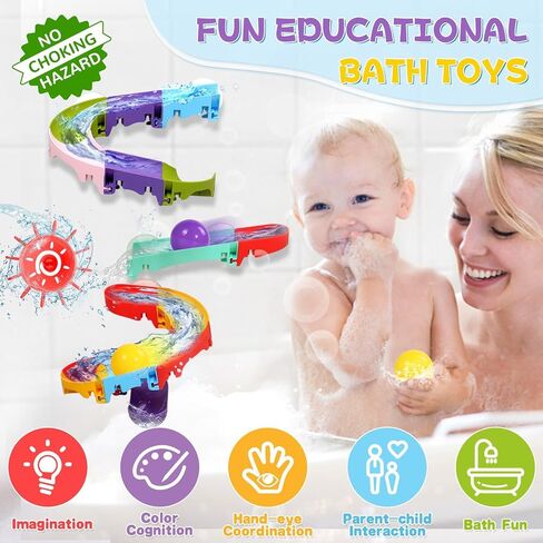 Bath Toys for Kids Water Toys, DIY Slippery Slide Track Fun Kids Swimming Toy, Christmas Birthday Gift for Boys Girls Swimming Time DIY Bath Toy in Saudi Arabia