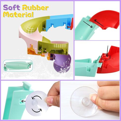 Bath Toys for Kids Water Toys, DIY Slippery Slide Track Fun Kids Swimming Toy, Christmas Birthday Gift for Boys Girls Swimming Time DIY Bath Toy in Saudi Arabia
