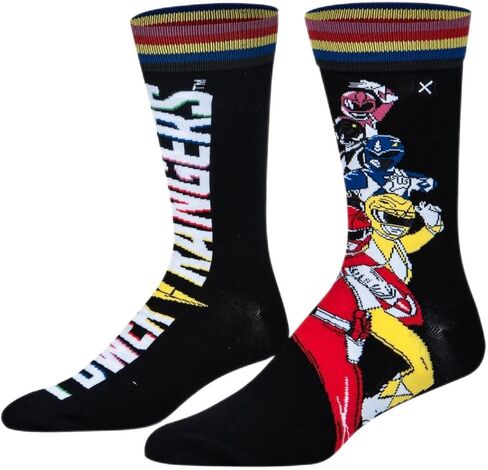 Cool Socks – Mighty Morphin Power Rangers Gift Pack – 8-Pack Novelty Crew Socks Value Bundle – Size Large for Men & Women – Fun Retro TV – Comfy Cotton Blend – Great Gift for Fans, Birthdays, Holidays in Saudi Arabia