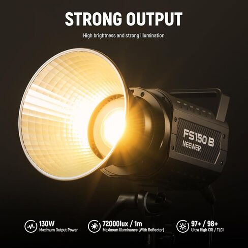 NEEWER Basics SC320 Lite حامل C عالي التحمل من الفولاذ المقاوم للصدأ بنسبة 100% مع ذراع بوم + FS150B 130 وات مصباح فيديو LED ثنائي اللون مع تحكم 2.4G/APP، حامل إضاءة للتصوير الفوتوغرافي بحد أقصى 10.5 قدم/320 سم in Kuwait