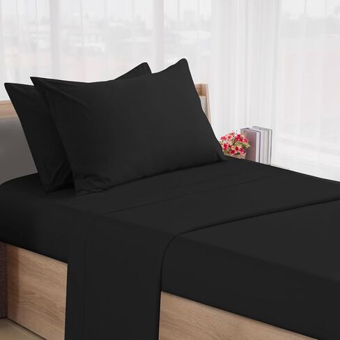 SPRINGSPIRIT Cot Sheets 30" x 75" x 9", 4 Piece Cot Sheet Set (2 Pack), Cot Size Fitted Sheets with Narrow Twin/Camp Bunk/Rvs Bunk/Guest Beds/Trifold Mattress, Navy in Saudi Arabia
