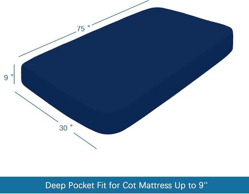 SPRINGSPIRIT Cot Sheets 30" x 75" x 9", 4 Piece Cot Sheet Set (2 Pack), Cot Size Fitted Sheets with Narrow Twin/Camp Bunk/Rvs Bunk/Guest Beds/Trifold Mattress, Navy in Saudi Arabia