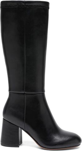 Knee High Boots Women Chunky Block Heel Fall Boots for Women Comfortable Almond Toe Side Zipper Heeled Boots in Kuwait