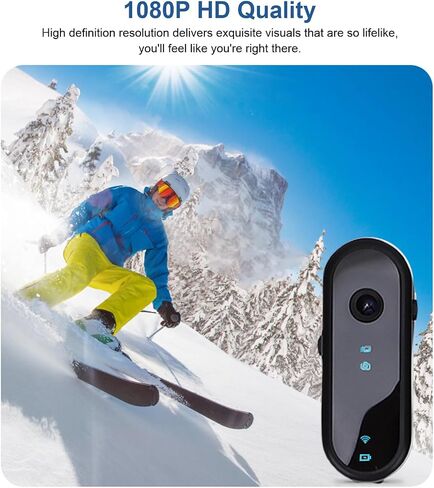 Tangxi Thumb Action Camera, 1080P FHD Mini Body Camera, Hands F Ree Recording Body Worn Cameras with EIS Stabilization and WiFi, 64GB Memory Card, for Travel Sports in Saudi Arabia