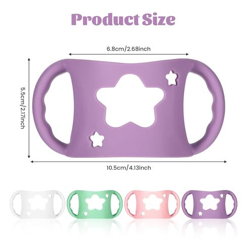 4 PCS Handles for Dr Brown Bottles,Durable Food-Grade Silicone Material Baby Bottle Holder,Cute Star Shape Design,Allows Baby to Hold The Bottle Themselves Easily(Green,Purple,Pink,White) in Kuwait