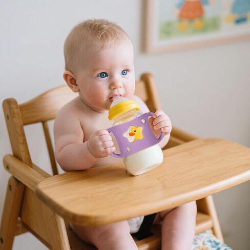 4 PCS Handles for Dr Brown Bottles,Durable Food-Grade Silicone Material Baby Bottle Holder,Cute Star Shape Design,Allows Baby to Hold The Bottle Themselves Easily(Green,Purple,Pink,White) in Kuwait