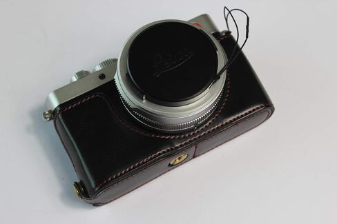 حافظة Leica D-Lux 7، حافظة نصف كاميرا من جلد البولي يوريثان مصنوعة يدويًا من BolinUS، نسخة مفتوحة سفلية لهاتف Leica D-Lux 7 مع حزام يد (قهوة) in Saudi Arabia