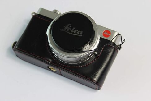 حافظة Leica D-Lux 7، حافظة نصف كاميرا من جلد البولي يوريثان مصنوعة يدويًا من BolinUS، نسخة مفتوحة سفلية لهاتف Leica D-Lux 7 مع حزام يد (قهوة) in Saudi Arabia