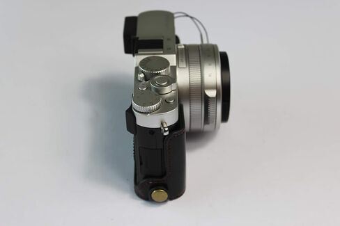 حافظة Leica D-Lux 7، حافظة نصف كاميرا من جلد البولي يوريثان مصنوعة يدويًا من BolinUS، نسخة مفتوحة سفلية لهاتف Leica D-Lux 7 مع حزام يد (قهوة) in Saudi Arabia