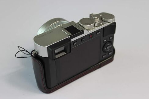 حافظة Leica D-Lux 7، حافظة نصف كاميرا من جلد البولي يوريثان مصنوعة يدويًا من BolinUS، نسخة مفتوحة سفلية لهاتف Leica D-Lux 7 مع حزام يد (قهوة) in Saudi Arabia