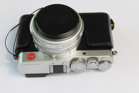 حافظة Leica D-Lux 7، حافظة نصف كاميرا من جلد البولي يوريثان مصنوعة يدويًا من BolinUS، نسخة مفتوحة سفلية لهاتف Leica D-Lux 7 مع حزام يد (قهوة) in Saudi Arabia