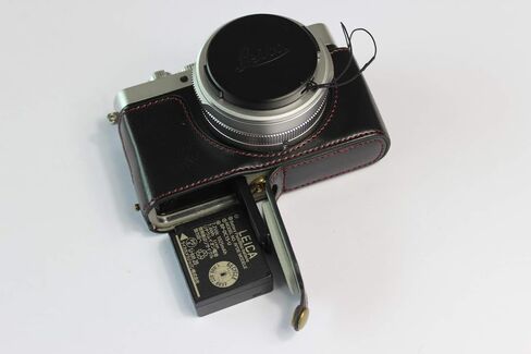 حافظة Leica D-Lux 7، حافظة نصف كاميرا من جلد البولي يوريثان مصنوعة يدويًا من BolinUS، نسخة مفتوحة سفلية لهاتف Leica D-Lux 7 مع حزام يد (قهوة) in Saudi Arabia