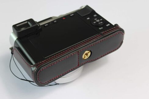حافظة Leica D-Lux 7، حافظة نصف كاميرا من جلد البولي يوريثان مصنوعة يدويًا من BolinUS، نسخة مفتوحة سفلية لهاتف Leica D-Lux 7 مع حزام يد (قهوة) in Saudi Arabia