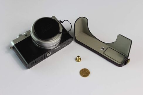 حافظة Leica D-Lux 7، حافظة نصف كاميرا من جلد البولي يوريثان مصنوعة يدويًا من BolinUS، نسخة مفتوحة سفلية لهاتف Leica D-Lux 7 مع حزام يد (قهوة) in Saudi Arabia