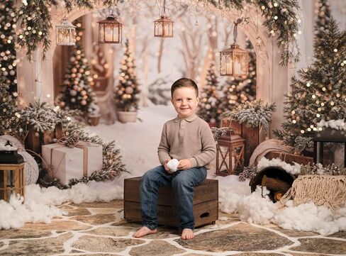 Kate Christmas Arch Door Backdrops Winter White Snow Land Photo Background Party Supplies Stduio Props, 10x8ft in Saudi Arabia