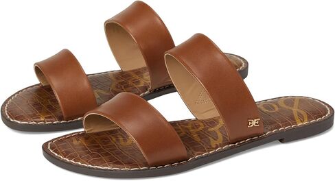 Sam Edelman Women's Gala Flat Sandal, Rich Cognac Leather, 6 Wide in Saudi Arabia