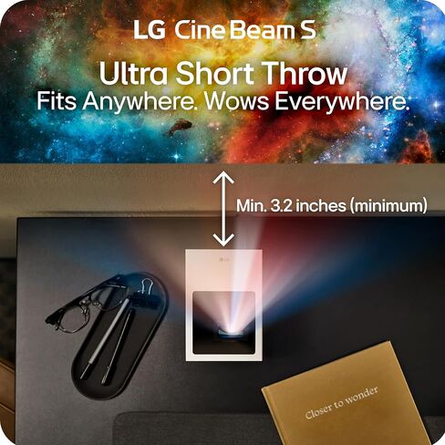 LG CineBeam S PU615U 4K UHD Ultra Short Throw Smart Projector, Auto Screen Adjustment, up to 100" projection, up to DCI-P3 154%, 450,000:1 Contrast, Speakers with Dolby Atmos, HDR10, HDMI, USB, HID in Saudi Arabia