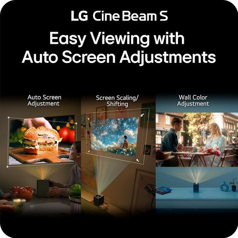 LG CineBeam S PU615U 4K UHD Ultra Short Throw Smart Projector, Auto Screen Adjustment, up to 100" projection, up to DCI-P3 154%, 450,000:1 Contrast, Speakers with Dolby Atmos, HDR10, HDMI, USB, HID in Saudi Arabia