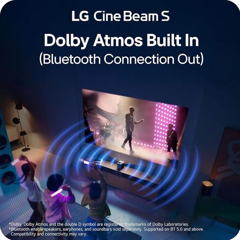 LG CineBeam S PU615U 4K UHD Ultra Short Throw Smart Projector, Auto Screen Adjustment, up to 100" projection, up to DCI-P3 154%, 450,000:1 Contrast, Speakers with Dolby Atmos, HDR10, HDMI, USB, HID in Saudi Arabia