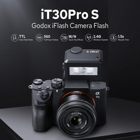 Godox iT30Pro S iT30 Pro Mini TTL Flash for Sony, Touchscreen 2.4G 1/8000s HSS Flash Speedlite, Built-in Battery Compatible with Sony Cameras in Saudi Arabia