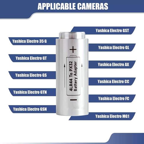 2Pcs Camera 4LR44 to PX32 Battery Converter Adapter for Yashica Electro 35G GT GTN GSN GST GL MG-1 Camera in Saudi Arabia